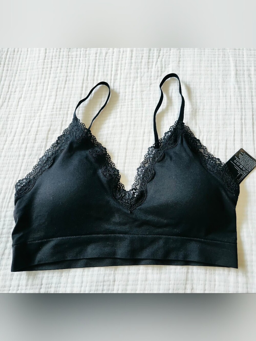 H&M Black Lace-Trim Bralette